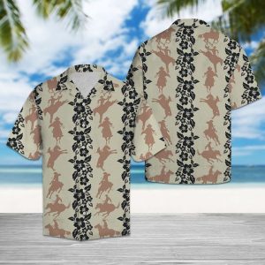 Rodeo Pattern Hawaiian Shirt Summer Button Up