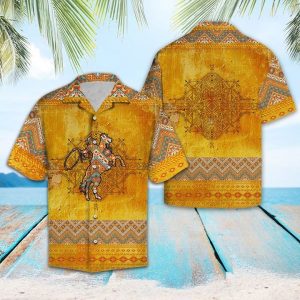 Rodeo Vintage Hawaiian Shirt Summer Button Up