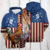 Rooster 3D Printed Hoodie/Zipper Hoodie