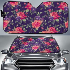Rose Pansy Floral Flower Car Auto Sun Shade