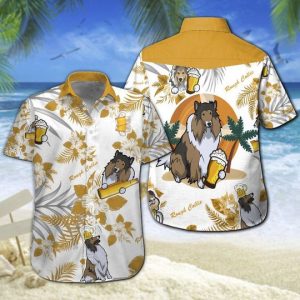 Rough Collie Bee Hawaiian Shirt Summer Button Up