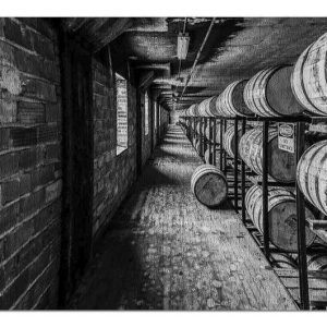 Row Of Barrels In Black And White Jigsaw Puzzle Set