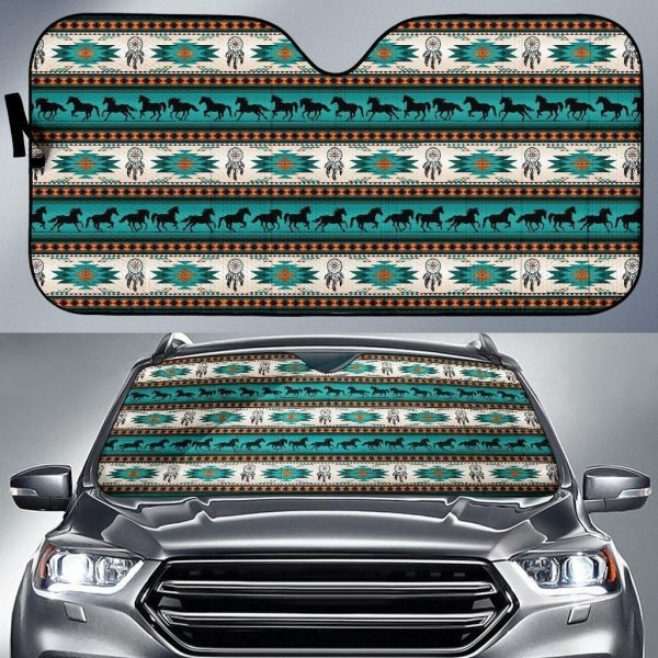 Running Horse Native American Pride Car Auto Sun Shade