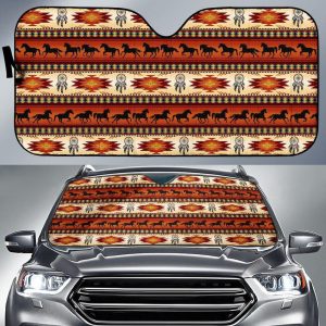 Running Horses Native American Car Auto Sun Shade