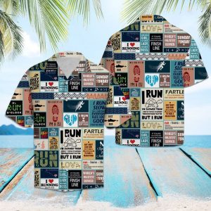 Running Life Hawaiian Shirt Summer Button Up