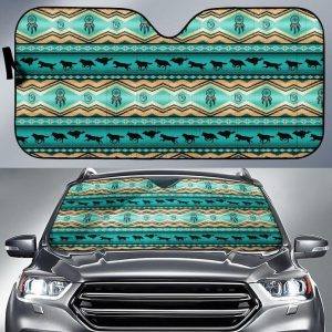 Running Wolf Native American Car Auto Sun Shade