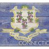 Rustic Connecticut State Flag Jigsaw Puzzle Set