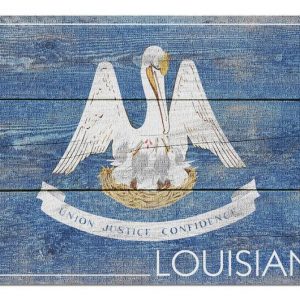 Rustic Louisiana State Flag Jigsaw Puzzle Set