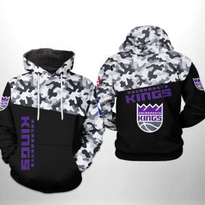 Sacramento Kings NBA Camo Veteran Team 3D Printed Hoodie/Zipper Hoodie