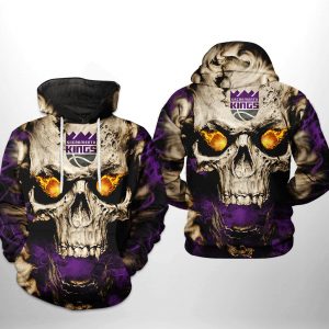 Sacramento Kings NBA Skull 3D Printed Hoodie/Zipper Hoodie