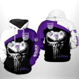 Sacramento Kings NBA Skull Punisher Team 3D Printed Hoodie/Zipper Hoodie