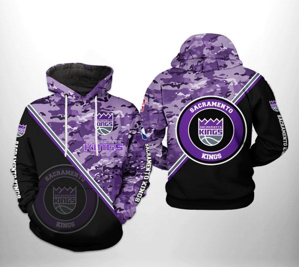 Sacramento Kings NBA US Camo Team 3D Printed Hoodie/Zipper Hoodie