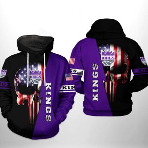 Sacramento Kings NBA US Flag Skull Team 3D Printed Hoodie/Zipper Hoodie