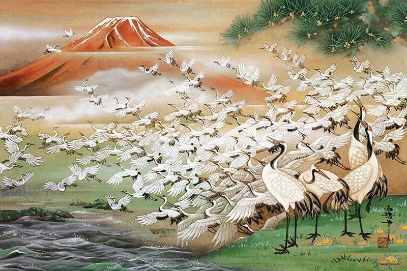 Sacred Mountain Cranes Jigsaw Puzzle Set Sacred Mountain Cranes Jigsaw Puzzle Set