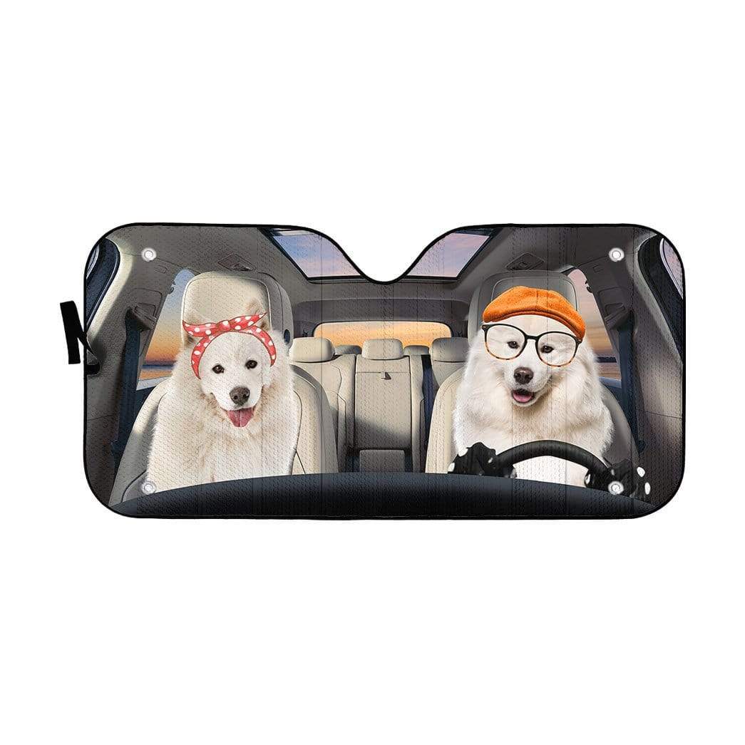 Samoyed Dogs Car Auto Sun Shade Samoyed Dogs Car Auto Sun Shade