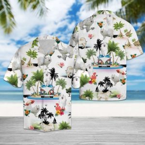 Samoyed Vacation Hawaiian Shirt Summer Button Up