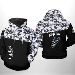 San Antonio Spurs NBA Camo Veteran Team 3D Printed Hoodie/Zipper Hoodie