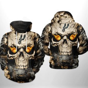 San Antonio Spurs NBA Skull 3D Printed Hoodie/Zipper Hoodie