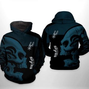San Antonio Spurs NBA Skull Team 3D Printed Hoodie/Zipper Hoodie