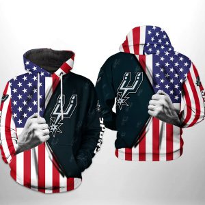 San Antonio Spurs NBA US Flag Team 3D Printed Hoodie/Zipper Hoodie