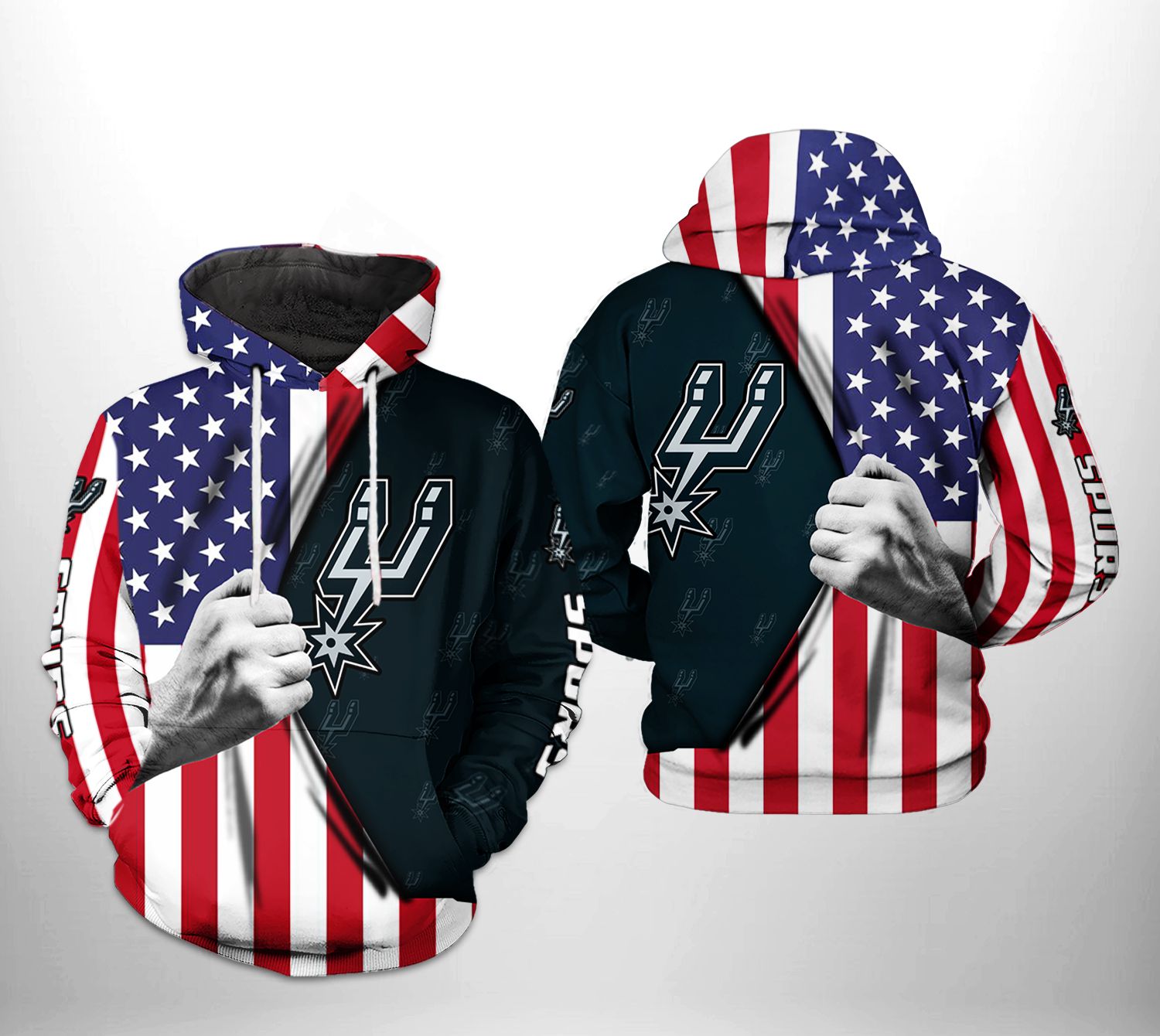 San Antonio Spurs NBA US Flag Team 3D Printed Hoodie/Zipper Hoodie San Antonio Spurs NBA US Flag Team 3D Printed Hoodie/Zipper Hoodie