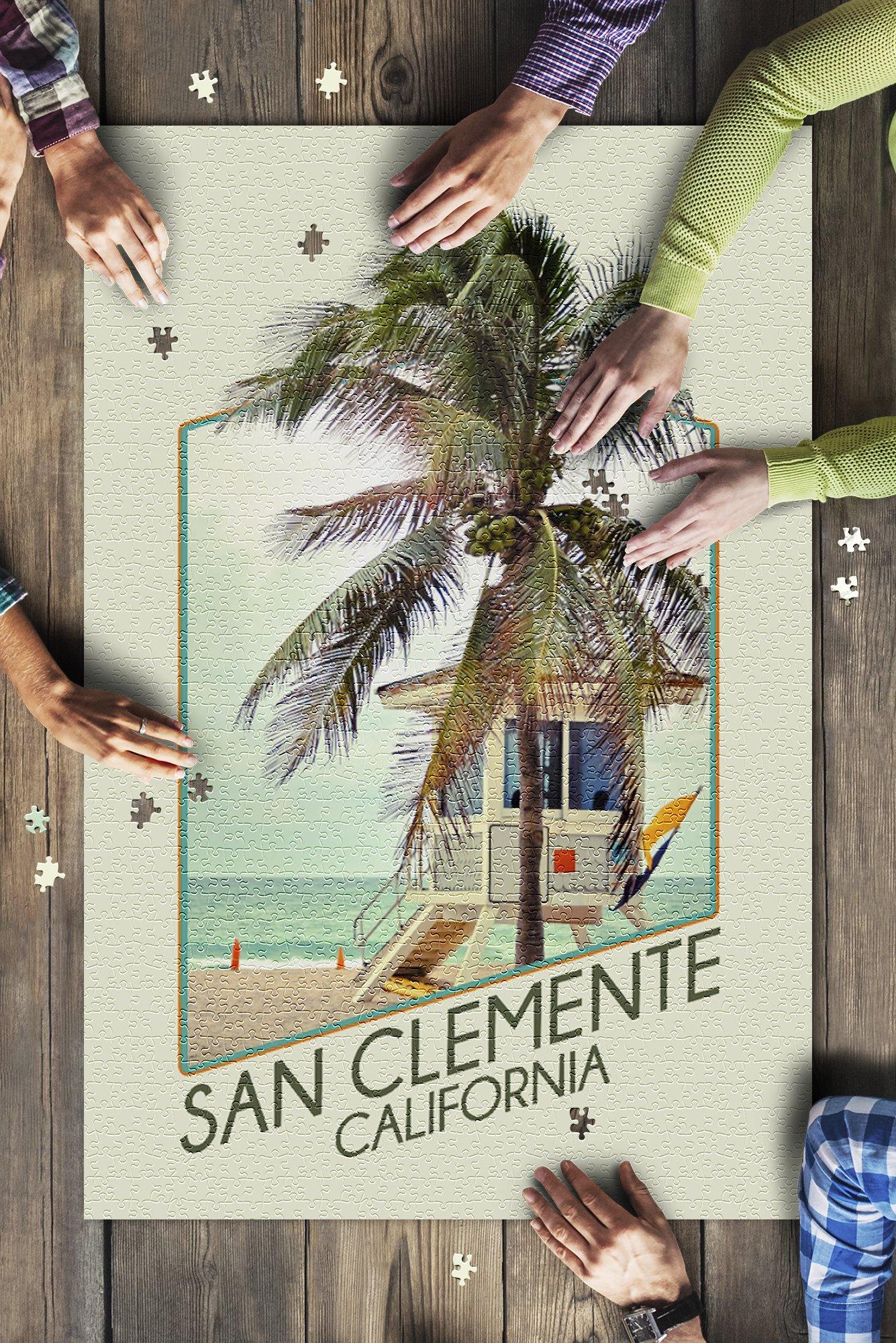 San Clemente, California Lifeguard Shack And Palm Contour Jigsaw Puzzle Set San Clemente, California Lifeguard Shack And Palm Contour Jigsaw Puzzle Set