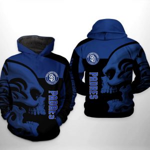 San Diego Padres MLB Skull 3D Printed Hoodie/Zipper Hoodie