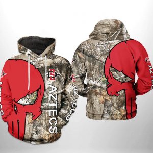 San Diego State Aztecs NCAA Camo Veteran Hunting 3D Printed Hoodie/Zipper Hoodie