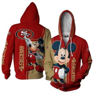 San Francisco 49ers Mickey Fan 3D Printed Hoodie/Zipper Hoodie