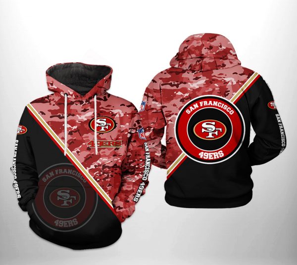 San Francisco 49ers NFL Camo Team 3D Printed Hoodie/Zipper Hoodie