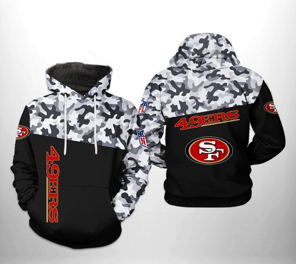 San Francisco 49ers NFL Camo Veteran Team 3D Printed Hoodie/Zipper Hoodie
