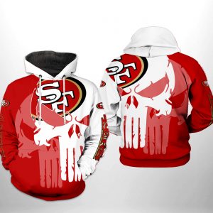 San Francisco 49ers NFL Team Skull 3D Printed Hoodie/Zipper Hoodie