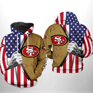 San Francisco 49ers NFL US Flag Team 3D Printed Hoodie/Zipper Hoodie