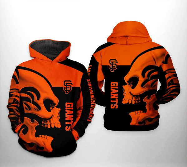 San Francisco Giants MLB Skull 3D Printed Hoodie/Zipper Hoodie