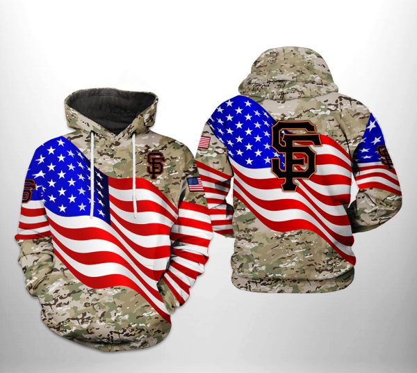 San Francisco Giants MLB US Flag Camo Veteran 3D Printed Hoodie/Zipper Hoodie