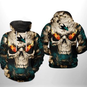 San Jose Sharks NHL Skull 3D Printed Hoodie/Zipper Hoodie