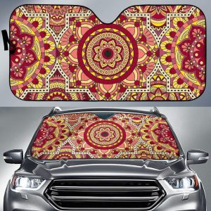 Sangria Mandala Bohemian Car Auto Sun Shade