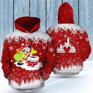 Santa Mickey 3D Printed Hoodie/Zipper Hoodie