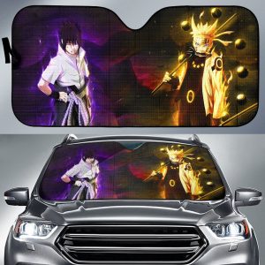 Sasuke And Naruto Art Anime Car Auto Sun Shade