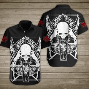 Satan Skull In Coffin Hawaiian Shirt Summer Button Up