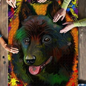 Schipperke Colorful Jigsaw Puzzle Set