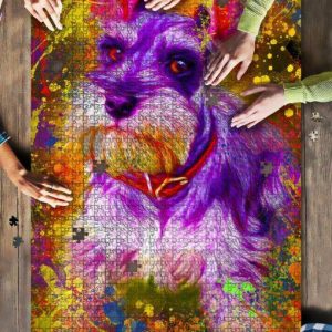 Schnauzer Dog Colorful Jigsaw Puzzle Set