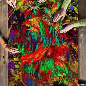 Scottish Terrier Dog Colorful Jigsaw Puzzle Set