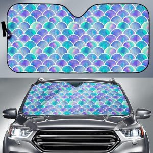Sea Blue Mermaid Scales Car Auto Sun Shade