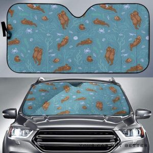 Sea Otters Pattern Car Auto Sun Shade