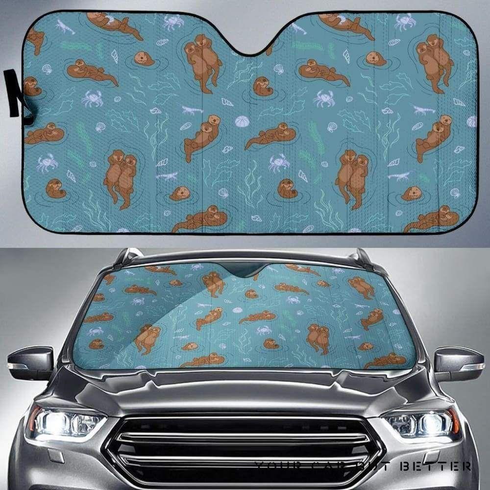 Sea Otters Pattern Car Auto Sun Shade Sea Otters Pattern Car Auto Sun Shade