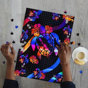 Sea Turtle And Hibiscus Jigsaw Puzzle Set