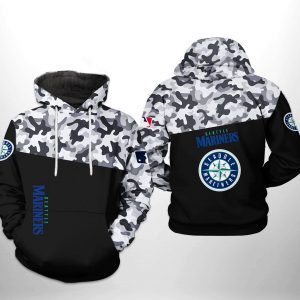 Seattle Mariners MLB Camo Veteran 3D Printed Hoodie/Zipper Hoodie