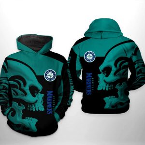 Seattle Mariners MLB Skull 3D Printed Hoodie/Zipper Hoodie