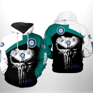 Seattle Mariners MLB Skull Punisher 3D Printed Hoodie/Zipper Hoodie